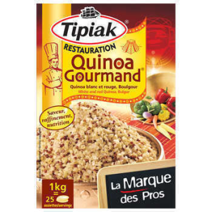 Quinoa gourmand blanc et rouge, Boulgour – TIPIAK RESTAURATION – la boîte de 1 kg