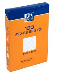 Fiche bristol A5 perforée Q5x5 x 100
