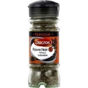 Poivre noir moulu classique Indonésie force 8 38 g