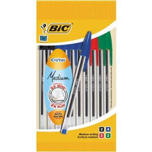 Stylo bille Cristal coloris assorti x 10