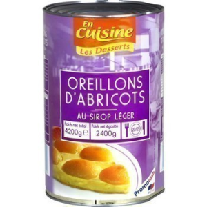Oreillons d’abricots au sirop léger 2400 g