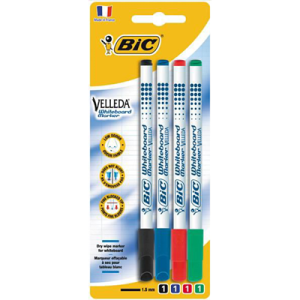 Marqueur effaçable Velleda 1721 coloris assortis x 4