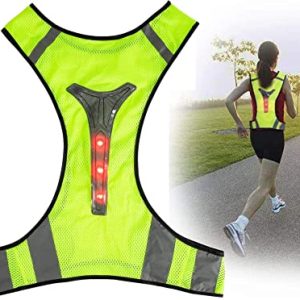 Gilet Réfléchissant, Gilet de Sécurité avec Bandes Réfléchissantes et 3 Led