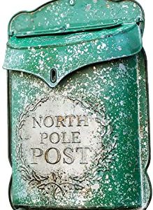 MH-RING Poteau de Boîte aux Lettres Antique, Boîte aux Lettres en Métal Boîte aux Lettres Maison de Ville Créativité Décoration Boîte aux Lettres（27,5 X 39,5 X 9 Cm） (Color : Green)