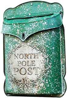 MH-RING Poteau de Boîte aux Lettres Antique, Boîte aux Lettres en Métal Boîte aux Lettres Maison de Ville Créativité Décoration Boîte aux Lettres(27,5 X 39,5 X 9 Cm) (Color : Green)