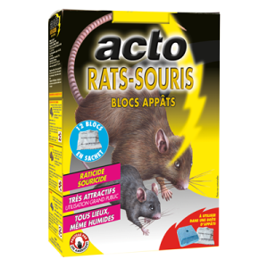 Bloc appât rats et souris 20 g Acto