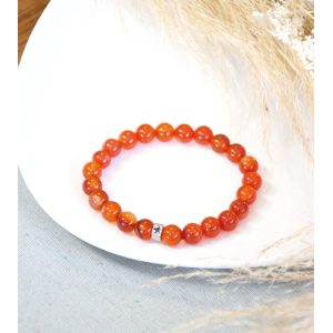 Bracelet perles rondes cornaline 8mm