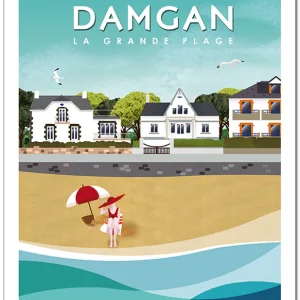 Baigneuse à la plage de Damgan (affiche)