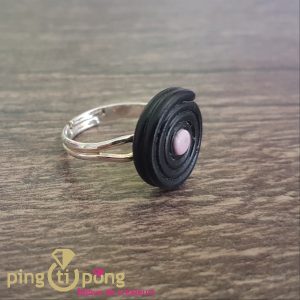 Bague fantaisie réglisse en argent et pâte Fimo® de 50 oneShot