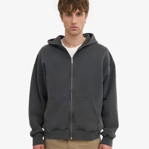 Veste Oversized à Capuche Zipée Faded Black