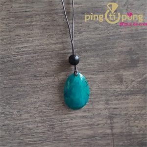 Collier écologique Green-Age original en tagua turquoise