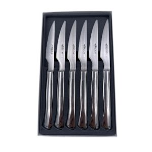 Coffret de 6 couteaux steak monobloc lame lisse – Arcos