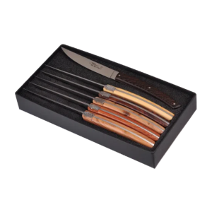 Coffret de 6 couteaux Le Thiers Pirou Brasserie Manches en bois assortis – Goyon Chazeau