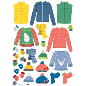 27 gommettes Vêtements d’Hiver