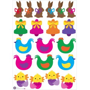 20 maxi stickers décoratifs de Pâques