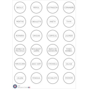 24 stickers Herbes aromatiques