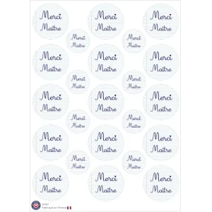 23 gommettes Merci Maitre