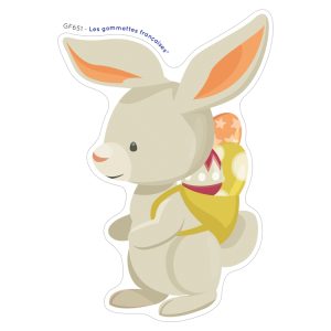 Stickers Lapin avec un sac d’Oeufs de Pâques