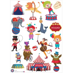 16 gommettes Cirque