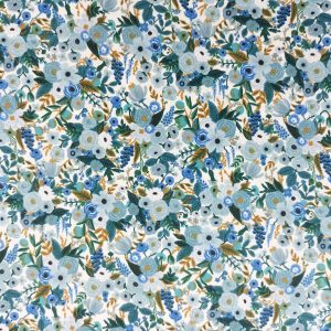 Tissu Rifle Paper Co Garden Party Fleurs Bleu Ecru Cobalt
