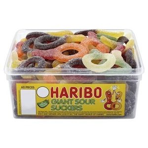 HARIBO GIANT SOUR SUCKERS TUB