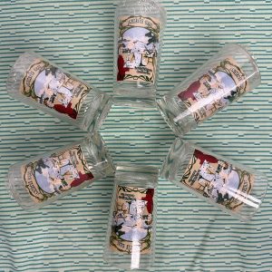 Lot de 6 verres anciens « Anisette Gras »