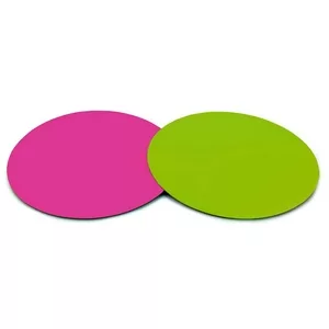 100 supports à gâteaux ronds colorés Anis / Fuchsia 22 cm