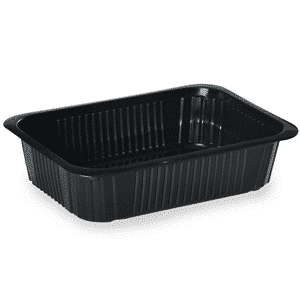 1200 barquettes scellables jetables plastique noires 750 ml
