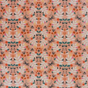 Tissu Our Planet 1736 Feuillages Oranger