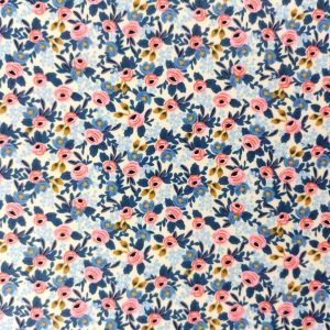 Tissu Rifle Paper Co Les Fleurs Mini Bleu Lavande Rose