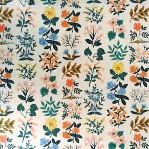 Tissu Rifle Paper Co Meadow Canvas Fleurs Lin