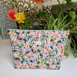 Trousse Molletonnée Fleurs Multi Pastels Baby Ecru Tissu Rifle Paper Co