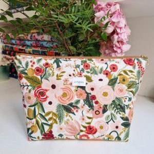 Trousse Molletonnée Fleurs Rose Thé Tissu Rifle Paper Co