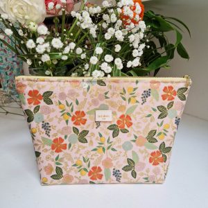 Trousse Molletonnée Fleurs du Verger Rose Nude Tissu Rifle Paper Co