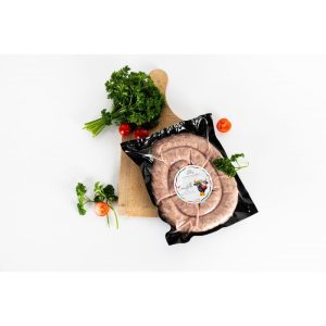 Sauciflette, saucisse à rôtir au fromage à raclette d’Orsières AOP