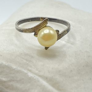 Bague argent et perle