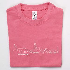Tee-shirt enfant Saint-Emilion Skyline, rose