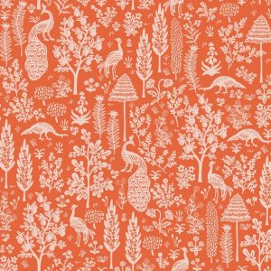 Tissu Rifle Paper Co Camont Paons Oranger