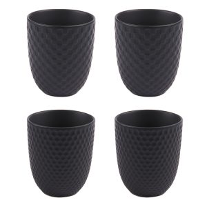 Coffret 4 gobelets 20cl mat Black Snow – Table Passion