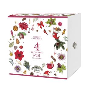 Coffret Gourmand de Noël 4 saveurs boite de 40 sachets