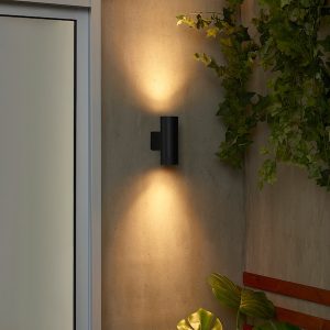 Lèche-mur/liseuse installation fixe, pour extérieur noir, 16 cm
