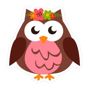 Stickers hibou marron