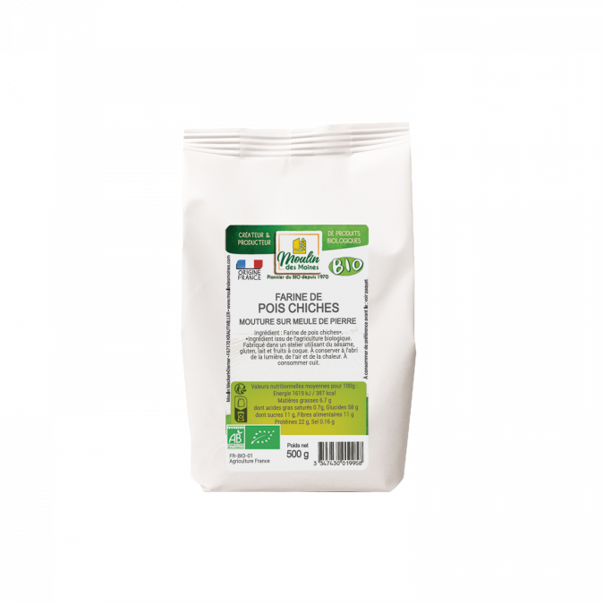 Farine de pois chiches meule de pierre bio – 500g