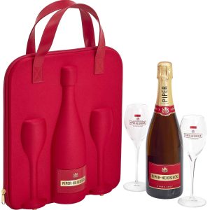 Piper-Heidsieck Cuvée Brut Coffret Travel Flute Gift Set 1 Bouteille 2 flûtes