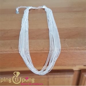 Collier ras de cou CANYON en argent rhodié