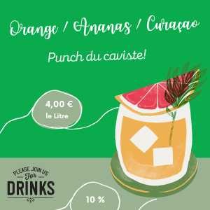 Punch du caviste – Orange / Ananas / Curaçao – 10%