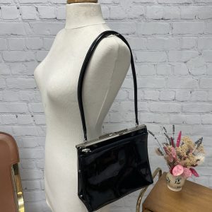 Sac à main vintage Sequoia en vinyle noir